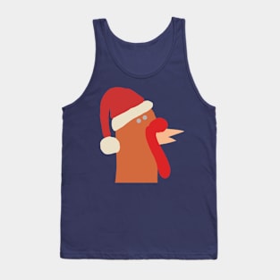 Abstract Portrait Thanksgiving Turkey Santa Hat Christmas Tank Top